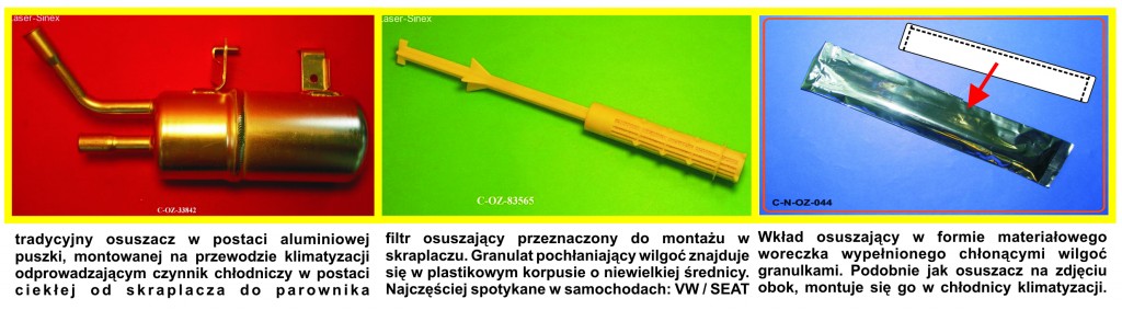 filtry osuszacze do układów klimatyzacji samochodowej, osuszacz auto-klimy